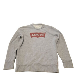 Unisex Levi's Gray Red Logo Crewneck Sweatshirt S